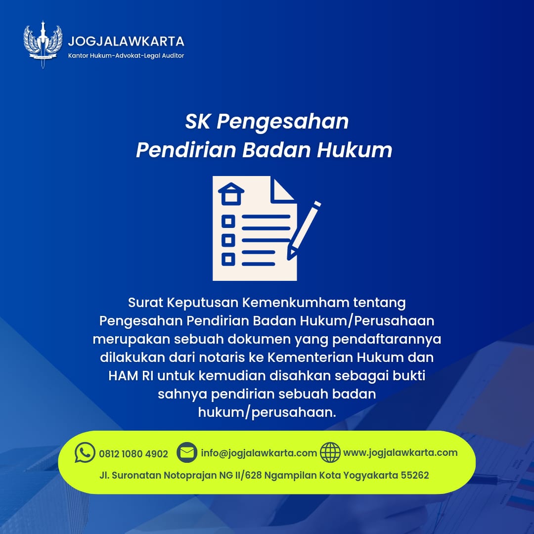 Surat Keputusan Pengesahan Pendirian Badan Hukum